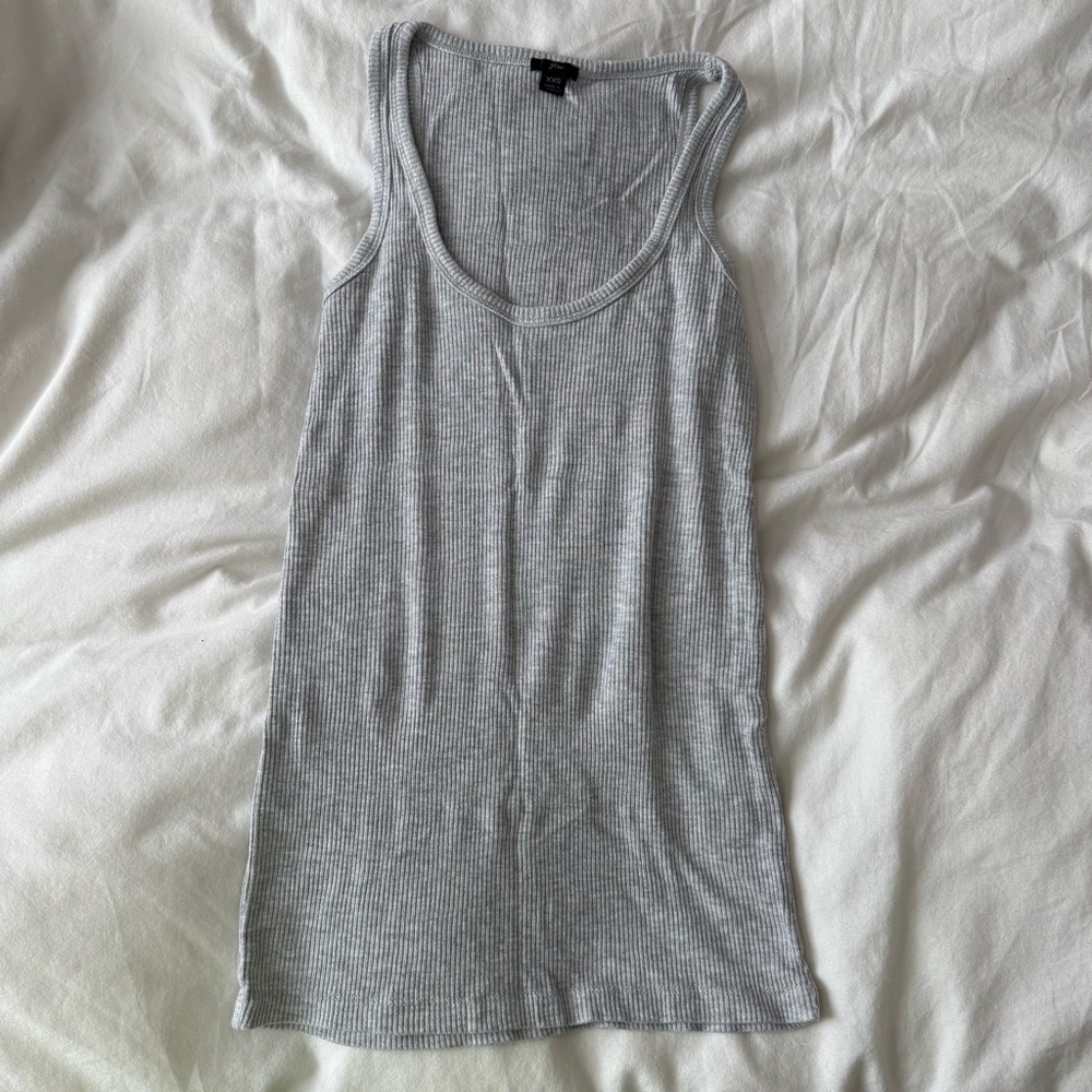 J.Crew Light Gray Ribbed Tank Top